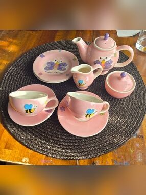 Whittard of Chelsea Handpainted Ceramic Saucer - Pink Accents